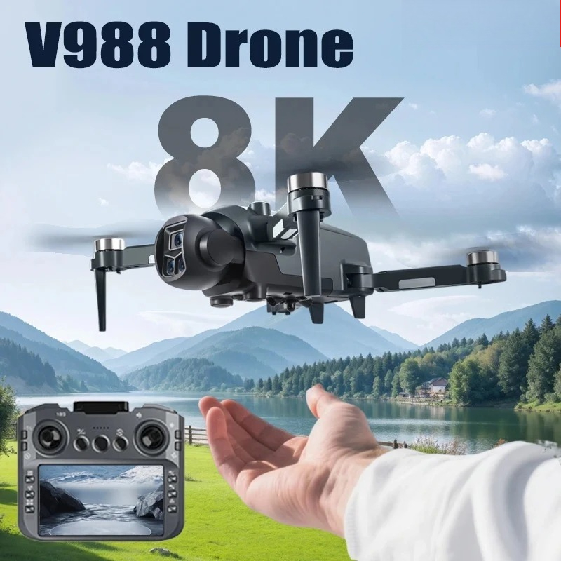 Diy Drone Electronics - Orijinal V988 Drone 8K HD Çift