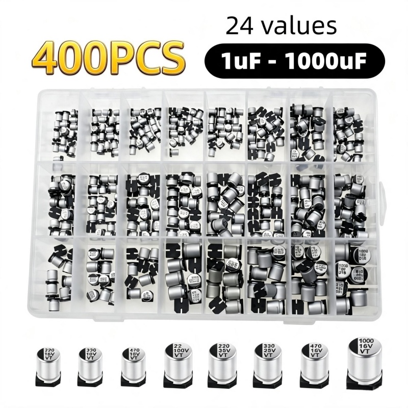 Capacitor Kit Assortment - 400 Adet 24 Değerli SMD Alüminyum