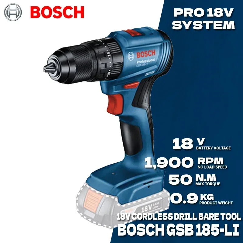 Bosch Drill Gsb 18V - BOSCH GSB 185-LI Fırçasız Akülü Darbeli