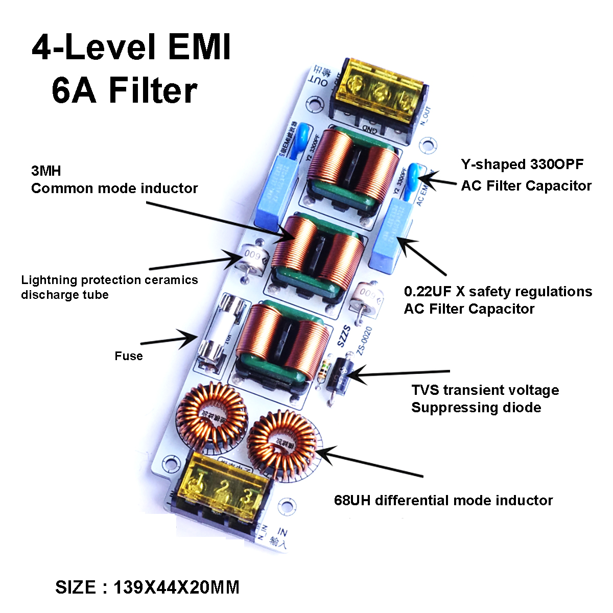 6A 10A AC EMI Filtresi 110V 22 - Diy Electronic Load incelemesi ve fiyatı