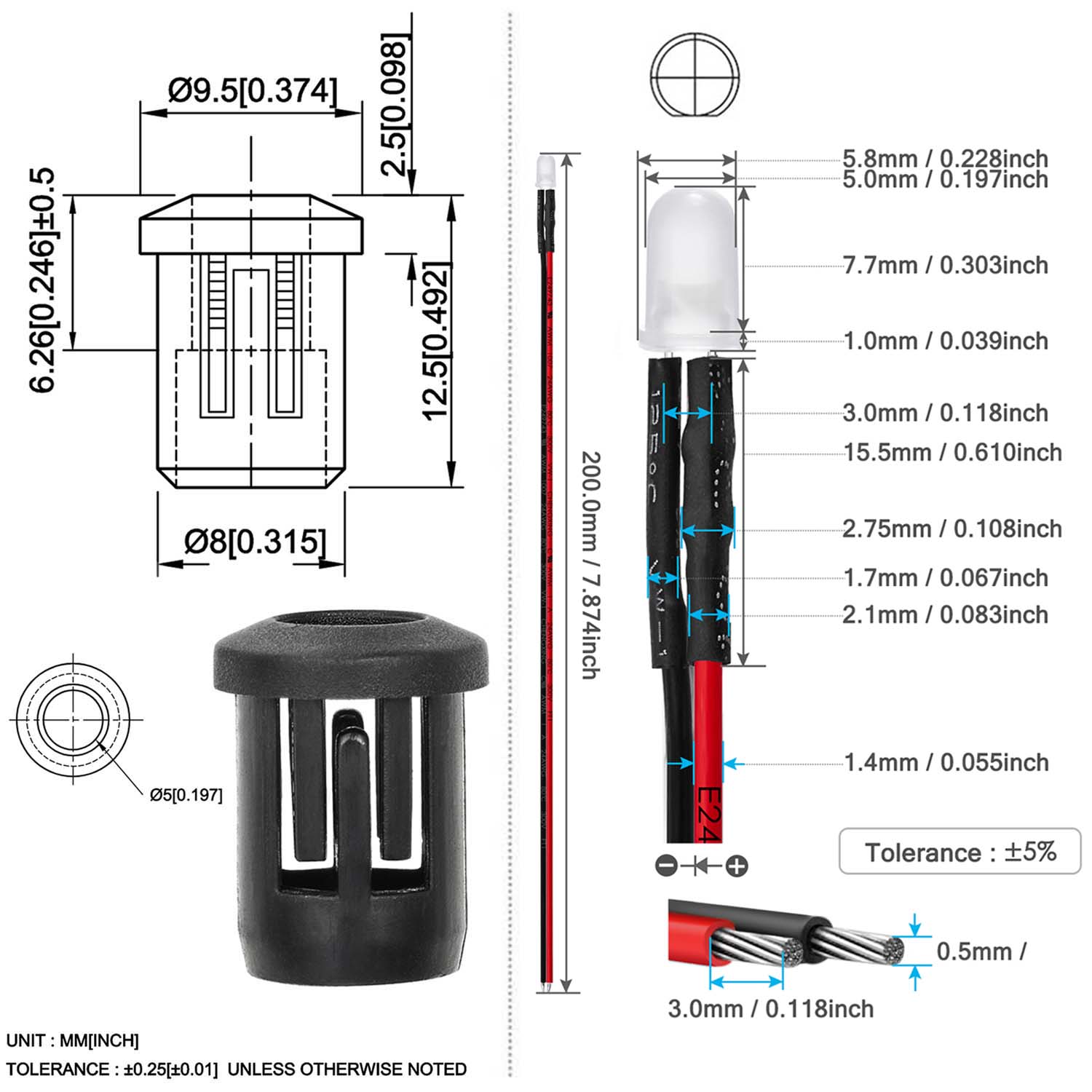 DC 12V 5mm Önceden Kablolanmış - Hobby Diy Electronics Kit incelemesi ve fiyatı
