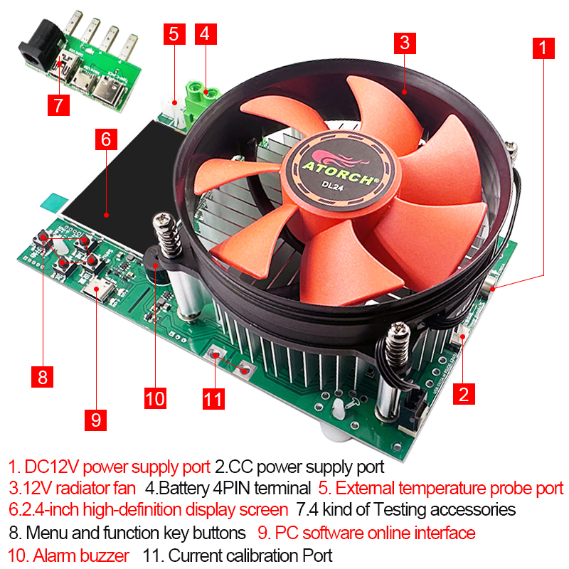 150 W 4 telli Pil Kapasitesi T - Diy Electronic Load incelemesi ve fiyatı